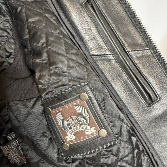 Flying Biker Oakwood Leather Motorcycle Jacket Women L Black Red Thinsulate - Picture 11 of 16